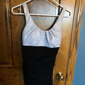 Black and silver body con dress